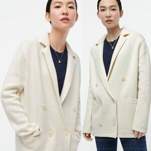 J.Crew Double Breasted Merino Wool Blend Sweater Blazer Jacket M Preppy Classic